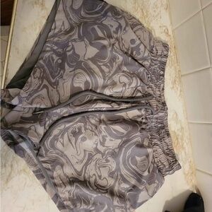 Gray Marble Patterned Shorts